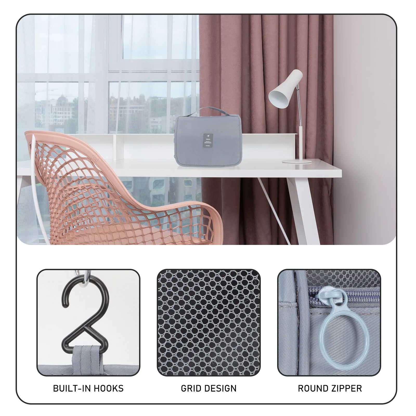 

Large Folding Wash Bag For Travel Creative Toiletry Bag With Hanging Design Organizing Storage Container Multipurpose