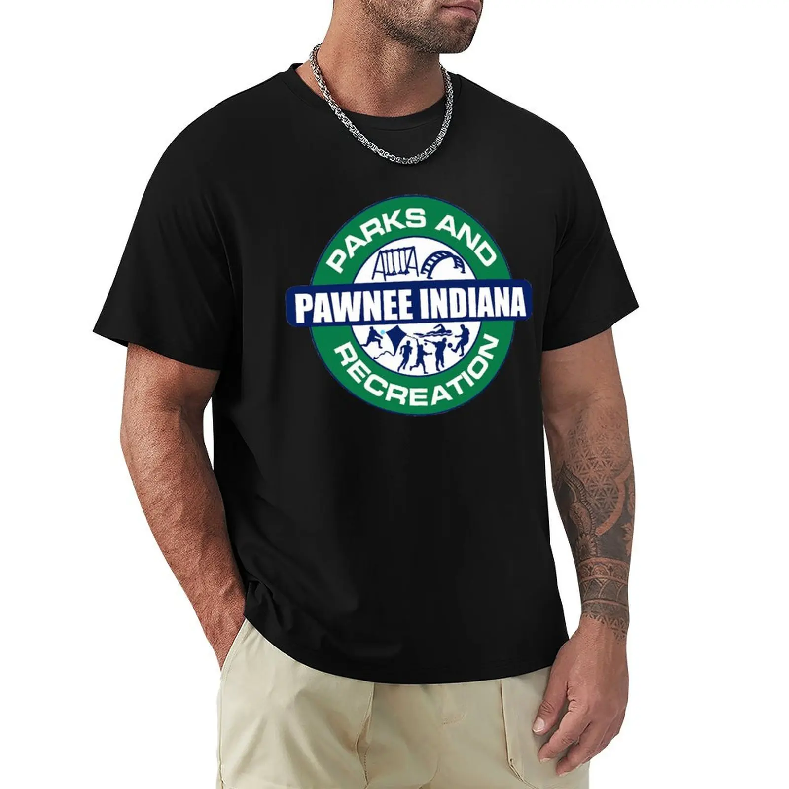 Parks and Recreation Pawnee Indiana T-Shirt Sporty Casual Quick Dry T-Shirt