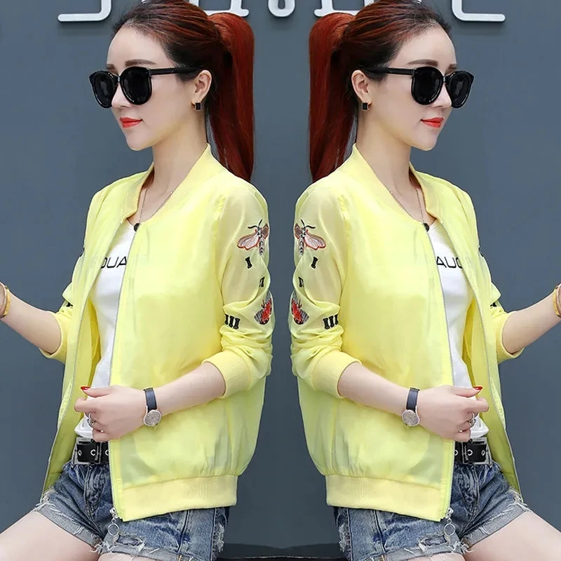 

Plus Size Spring Summer Long Sleeve Jacket Women Sweatshirt Quick Dry Short Tops Beach Sunscreen Clothing Korean Fashion Thin