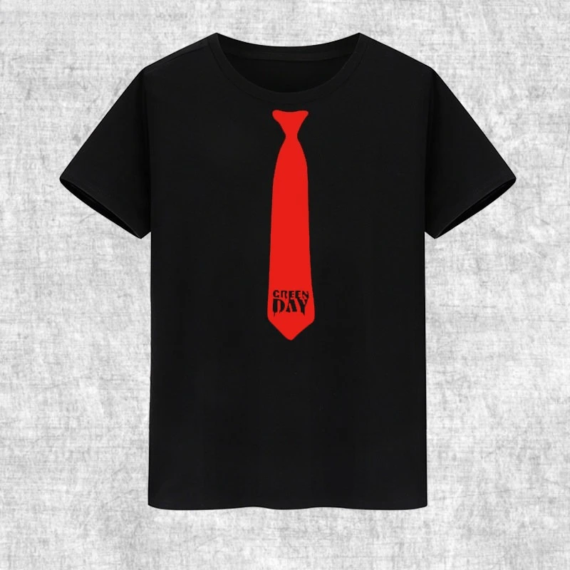 New Fake Tie Graphic T Shirt Men Minimalist Necktie Print Soft Cotton O Neck Short Sleeve Punk Rock Streetwear Tee