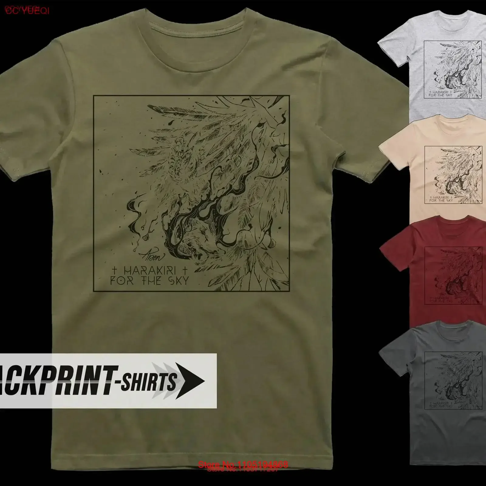 Harakiri for the Sky Arson V1 T Shirt cotton Men's all sizes S 5XL 18 colors band poster album cover vintage Washed