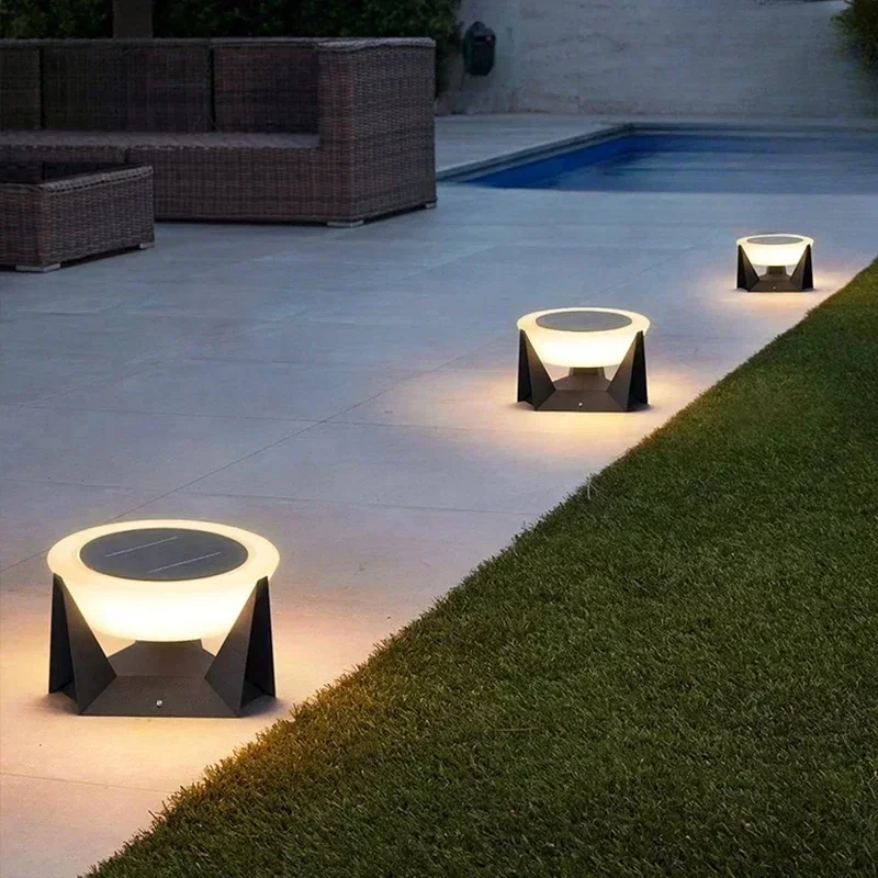 

LED Solar Lights Outdoor Garden Light Column Lamps Post Light Waterproof Fence Gate Cap Light Lantern Head Lamp Patio Decoration