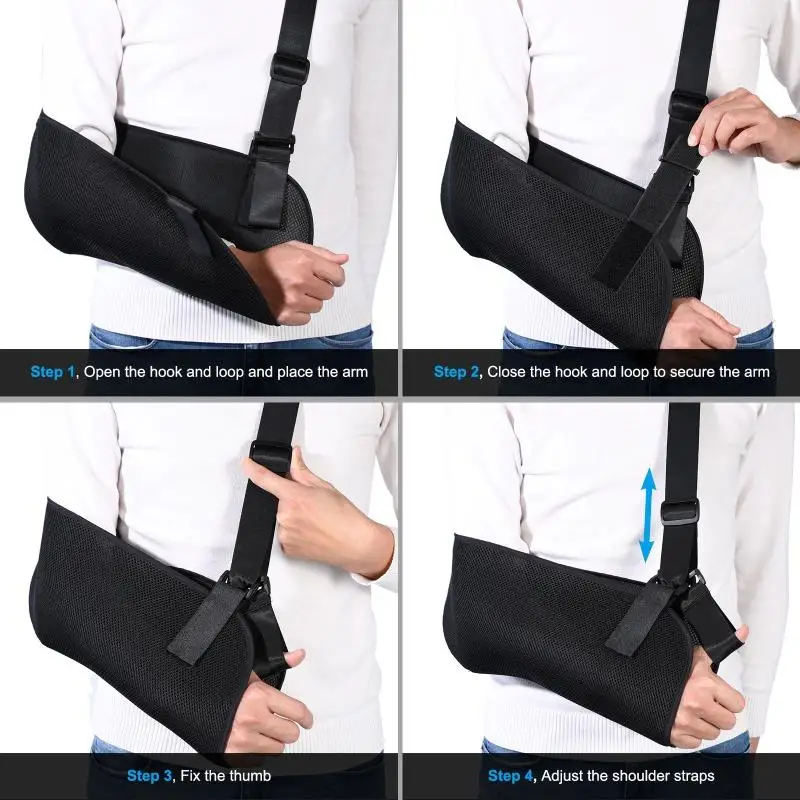 1Pc Adjustable Arm Sling Shoulder Immobilizer Rotator Cuff Support Brace Breathable Mesh Medical Sling for Men Women