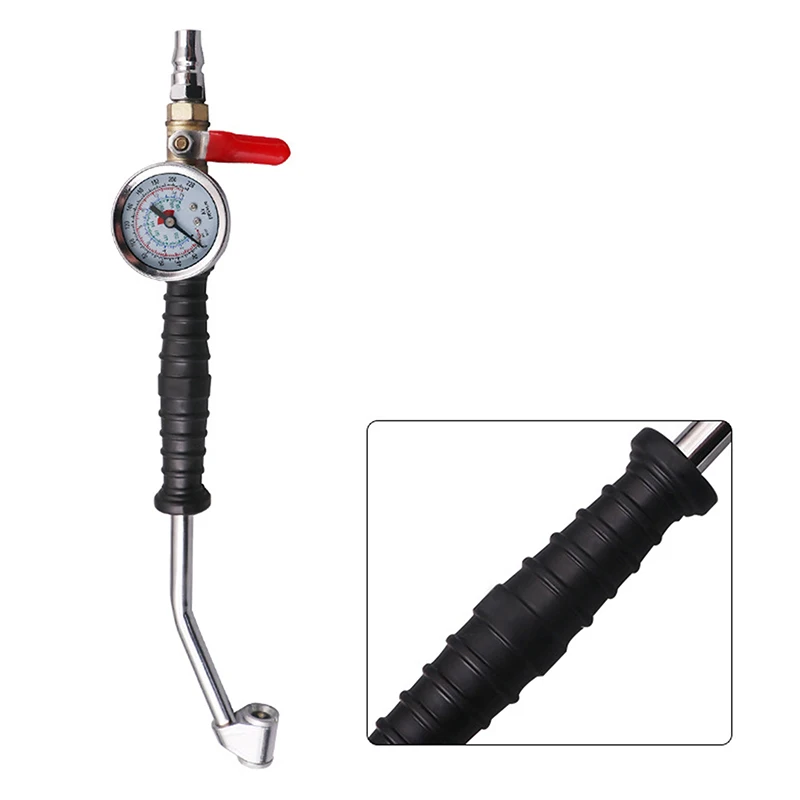Tire Inflator Rod For Car Truck Vehicles With Tire Pressure Gauge Car Tire Manometro Tire Repair Tools 0-15Bar/220Psi Universal view 2