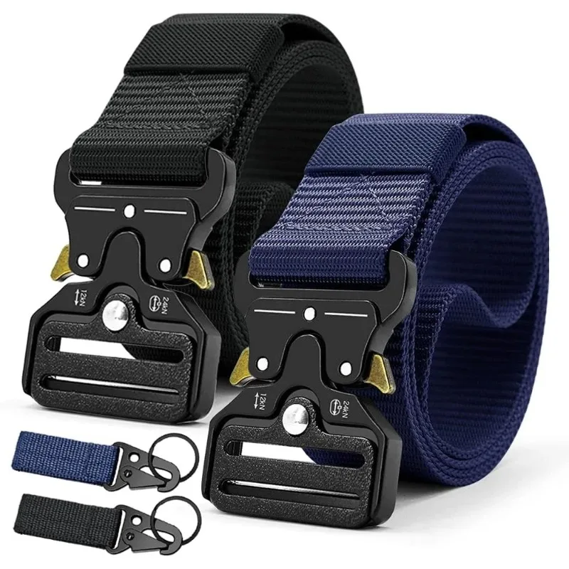 1pcs Fashion Men's Tactical Nylon Multi-function Belt Outdoor Adventure Belt Retro Ornament Canvas Belt