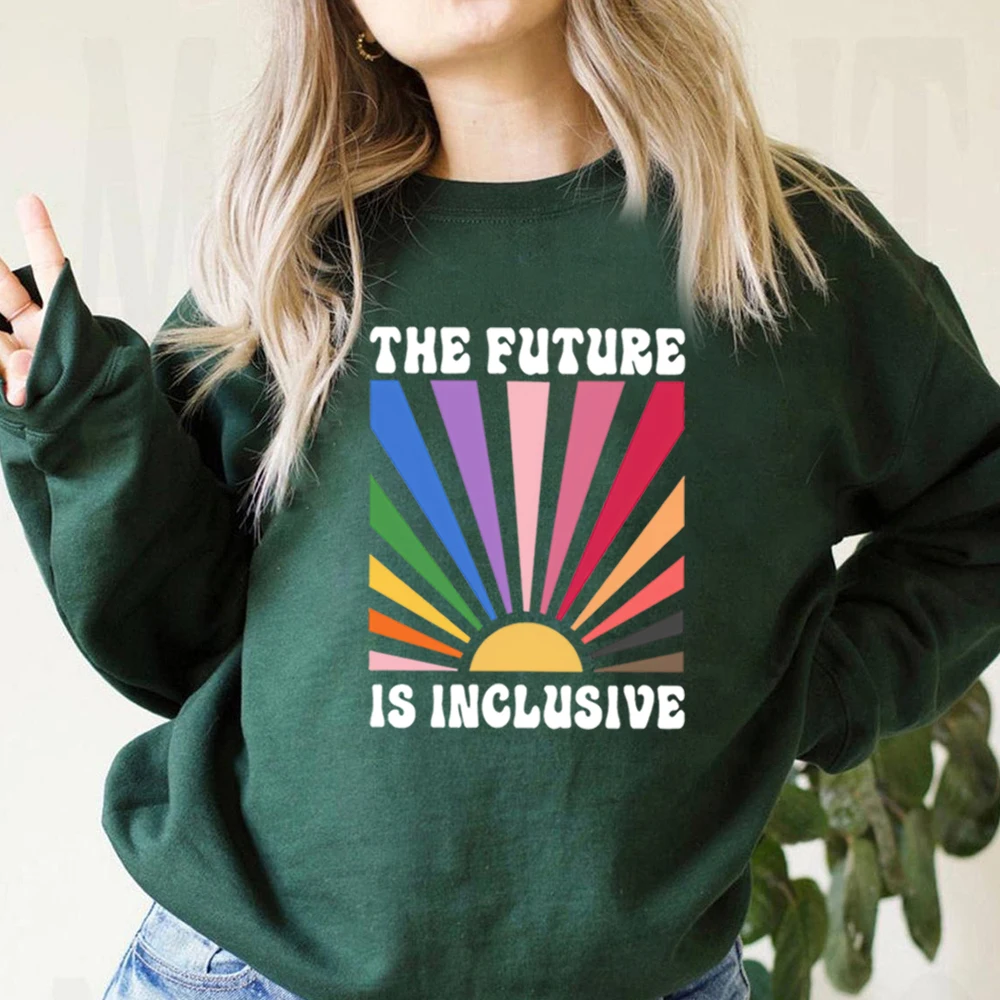 The Future Is Inclusive Sweatshirt Rainbow Pride Sweater Gay Pride Pullover Lgbtq Shirt Unisex Long Sleeves Sweatshirts