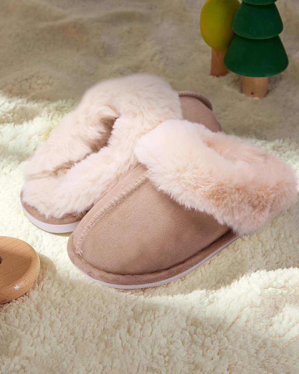 Plush Bedroom Slippers, Memory Foam Shoes Fluffy Winter House Shoes Indoor and Outdoor,Fashionable Women Home