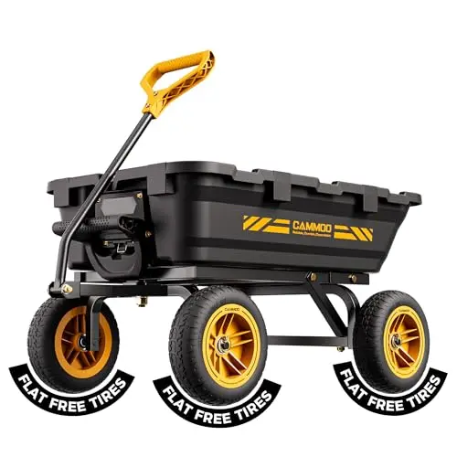 10-in NO-Flat Tires 900lb Garden Dump Cart Wheelbarrow Garden Wagon | DIY Expandable Bed Holds over 4 Cu.Ft. Garden