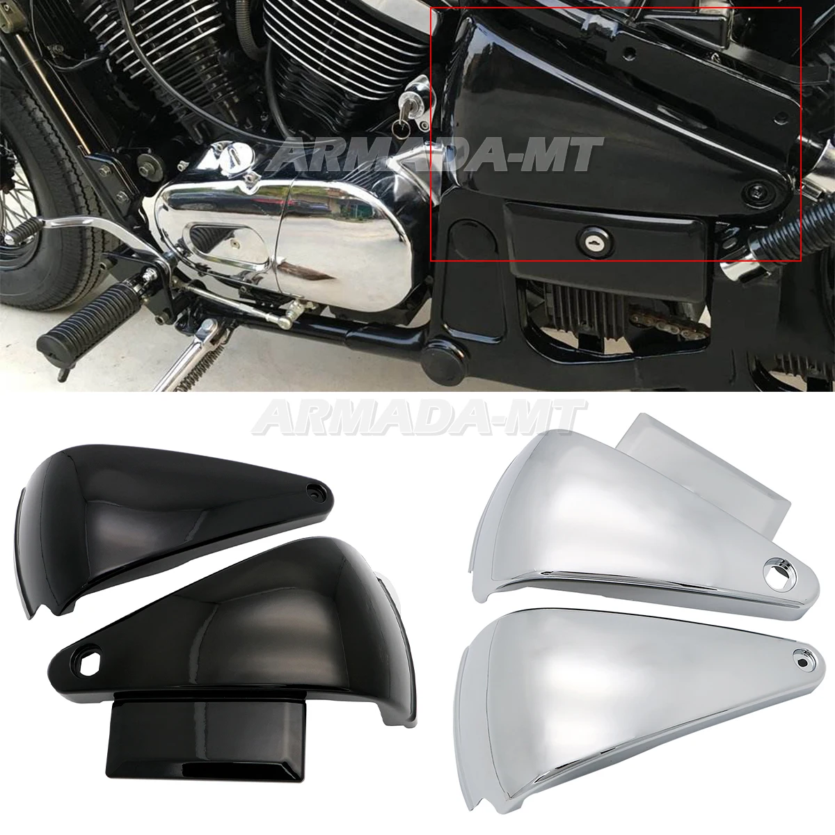 Motorcycle Battery Side Covers Accumulator Frame Guard Fairing For Kawasaki Vulcan 400/800 VN400 VN800/A/B/E Classic 1995-2006