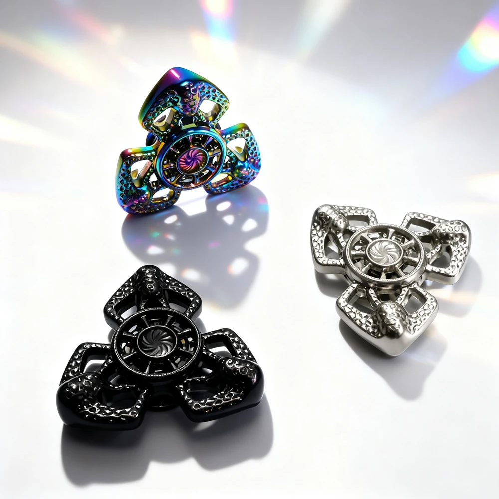 لعبة فيدجيت سبينر المجوفة المخصصة Edc - لعبة تخفيف التوتر المعدنية الرائعة تخفيف القلق - لعبة فيدجيت سبينر المعدنية المضادة للإجهاد