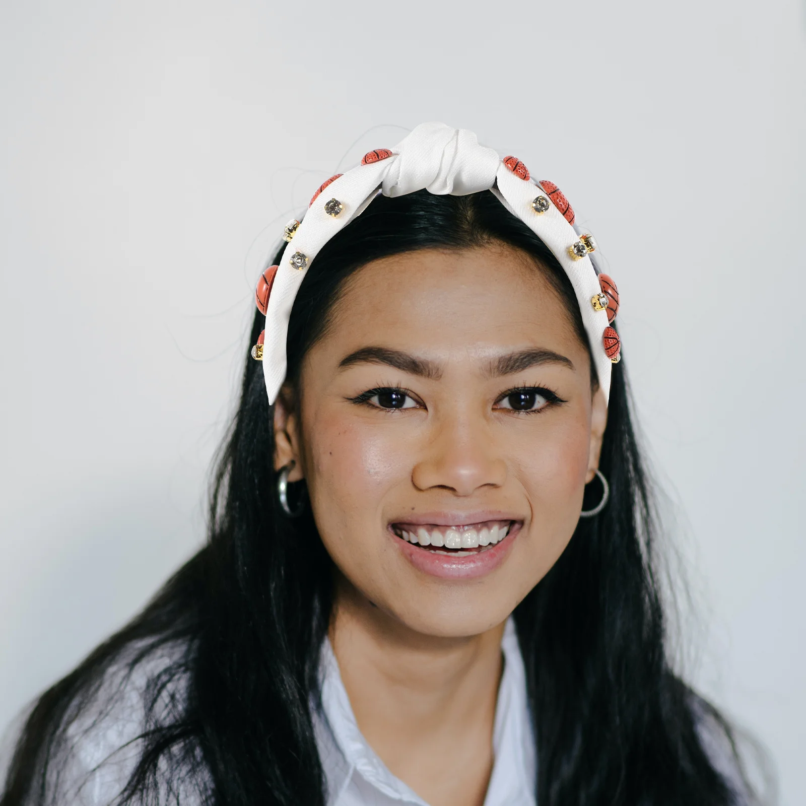 

Basketball Charm Knotted Wide Headband Rhinestone Twisted Headband for Women Party Fashion Hair Accessories