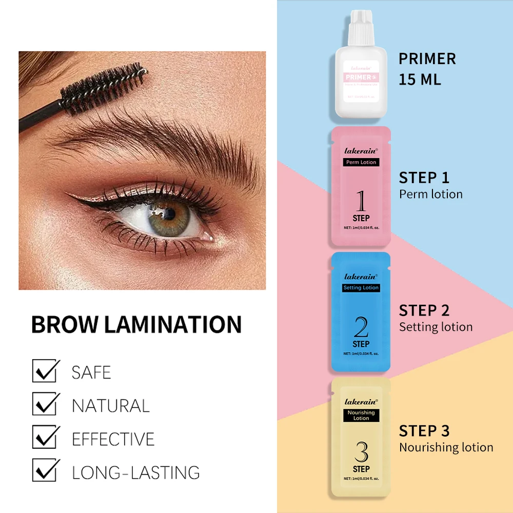 Kit de planchado para levantamiento de cejas, productos de maquillaje, laminación de pestañas, maquillaje de cejas laminadas para mujeres, tratamiento de belleza, ojos de salón