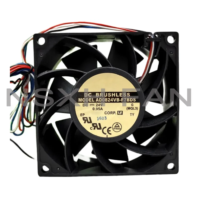 Ventilador de refrigeração original, novo, AD0824VB-F7BDS, 8038, 24V, 0.95A, 4 fios, 8 cm