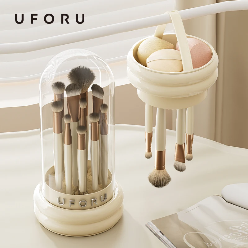 UFORU Make-upborstel wassen en drogen één wasborstel artefact Poederdons schoonheidsmake-up eierreinigingsgereedschap droogmand