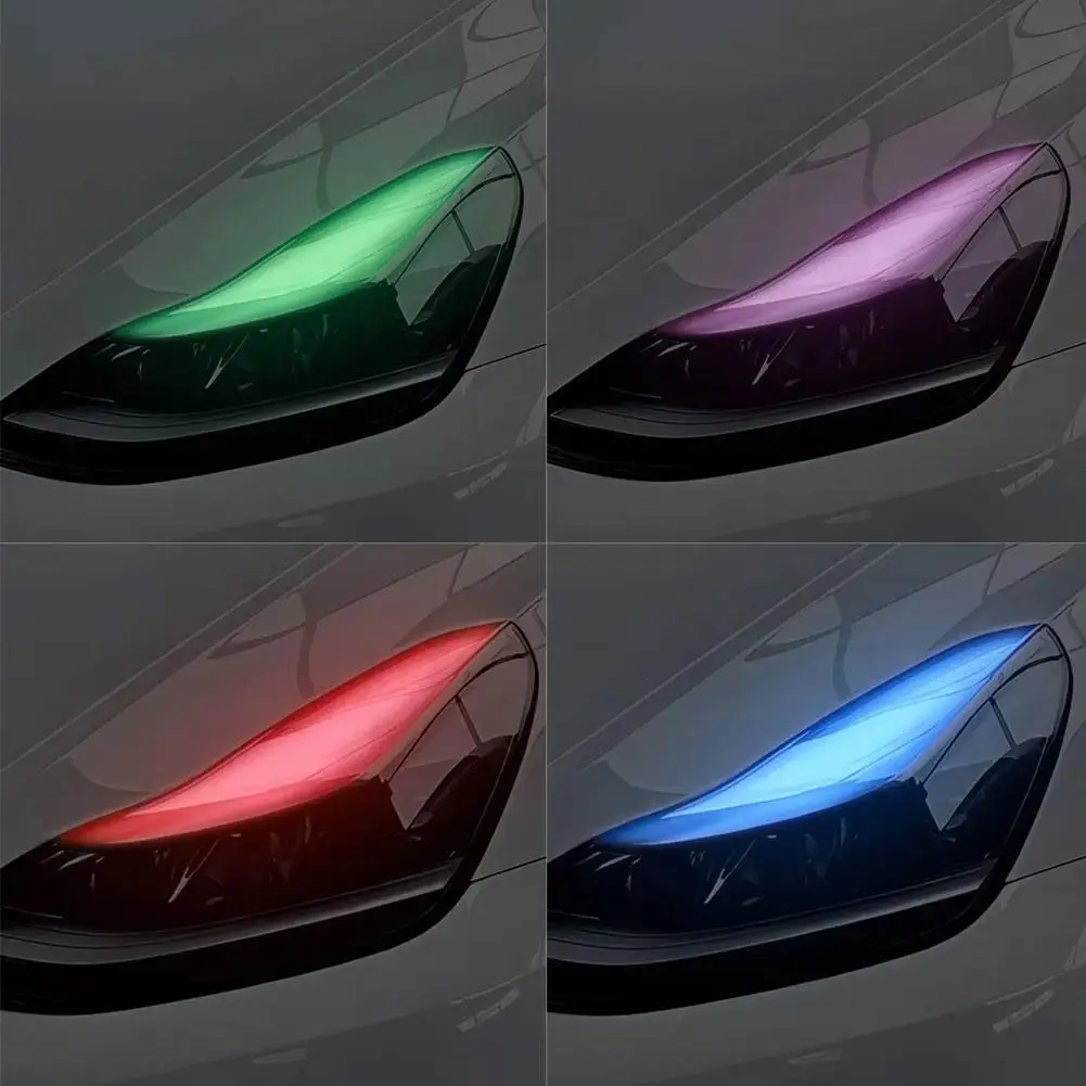 For Tesla Model3/Y Car Headlight Color-changing Film Daytime Running Lights Light Color-changing Film Car Sticker Modification ﻿