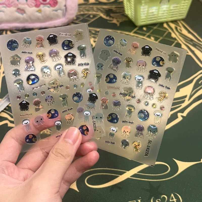 Новые-красочные-наклейки-ins-с-медузами-милый-дизайн-в-морском-стиле-для-дневников-скрапбуков-и-diy-проектов
