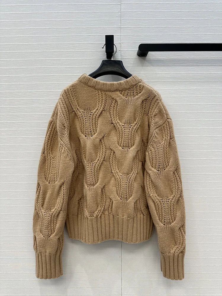 SVORYXIU Herbst Winter Neue stil Ausgehöhlte design Große verdrehte blume Kaschmir pullover Frau Mode rot Komfort Pullover