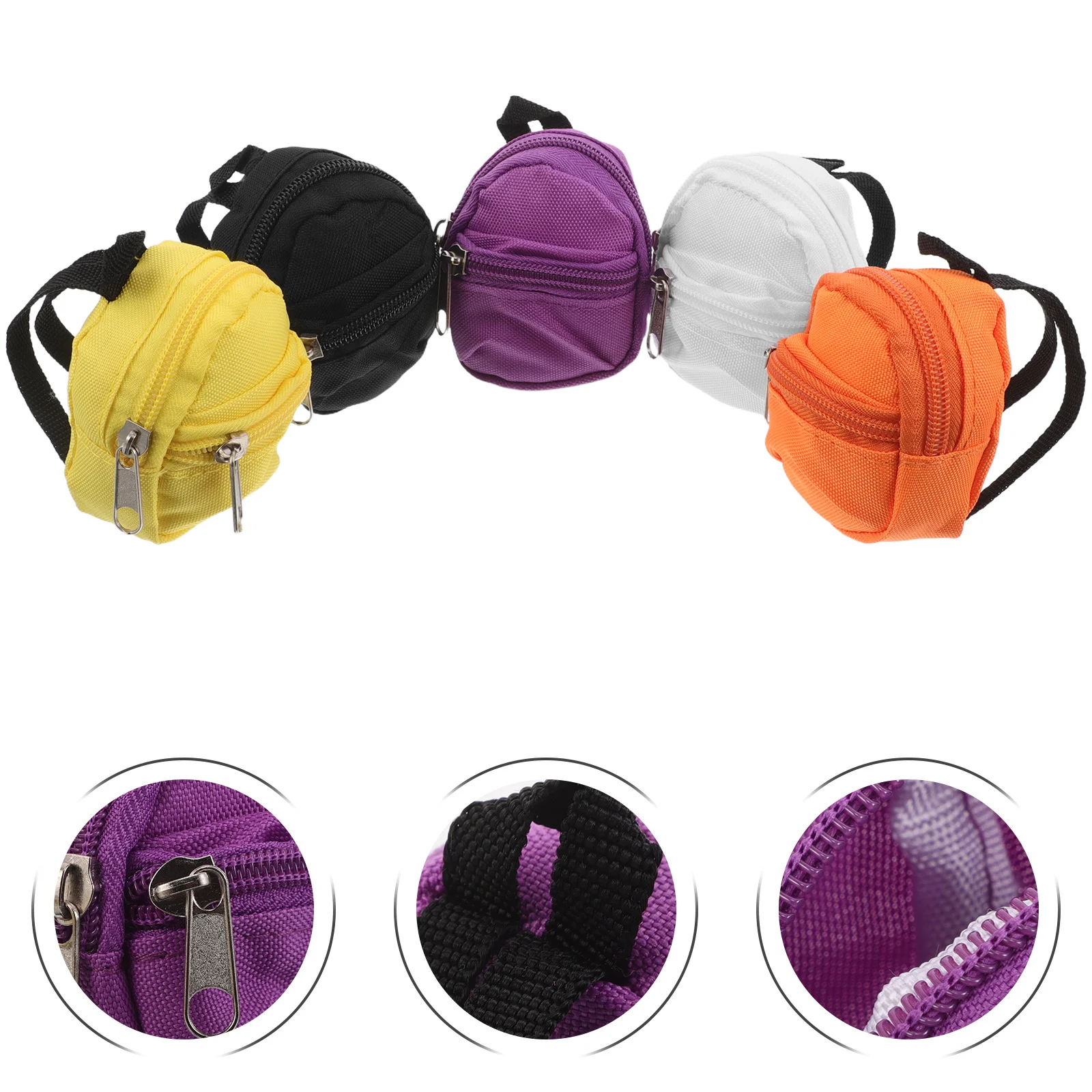 

5Pcs Mini Backpack Keychain Small Zipper Coin Purse Compact Card Holder Travel Change Purse Portable Key Ring Pouch Gift Charm