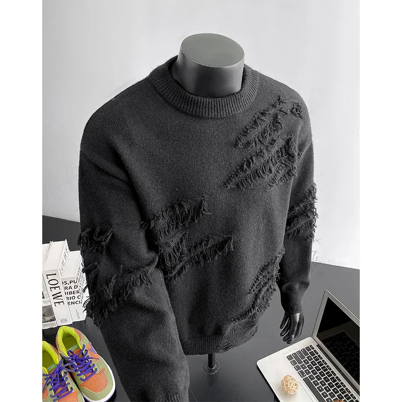 M-XXXXL Plus Size Unisex Round Collar Long Sleeve Sweater Loose Fit Streetwear Knit Pullover for Autumn Casual Wear Men & Women