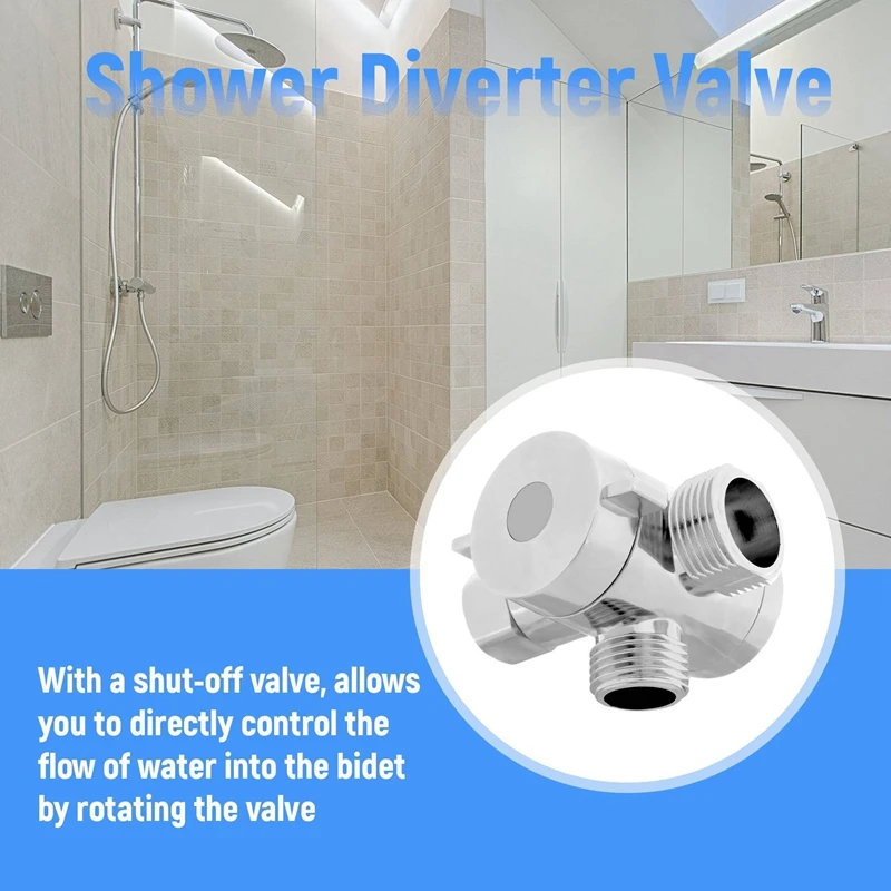 ABS Chrome 3 Way Diverter Hose Fitting T Shape Adapter Connector For Angle Valve Hose Bath Shower Arm Toilet