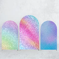 Party Supplies Arch Backdrop Covers Glitter Shiny Rainbow Textures Spandex Fabric for Birthday Party Bslloons / Room Decoration