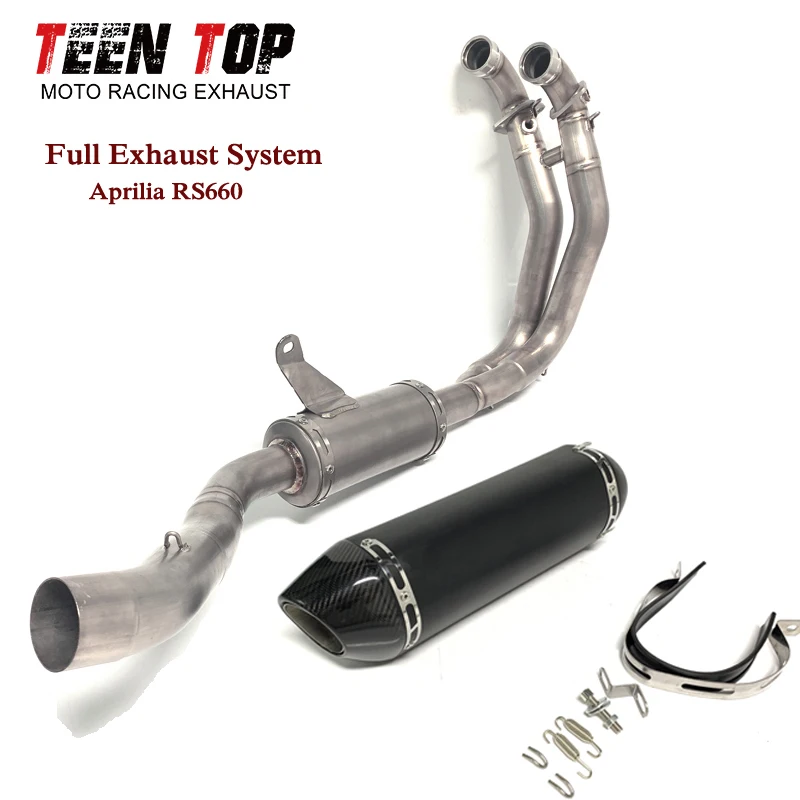 RS660 Full Exhaust System Titanium Alloy Motorcycle Muffler Exhaust For Aprilia RS660 RS 660 Tuono 660 Moto Escape Silencer Tube