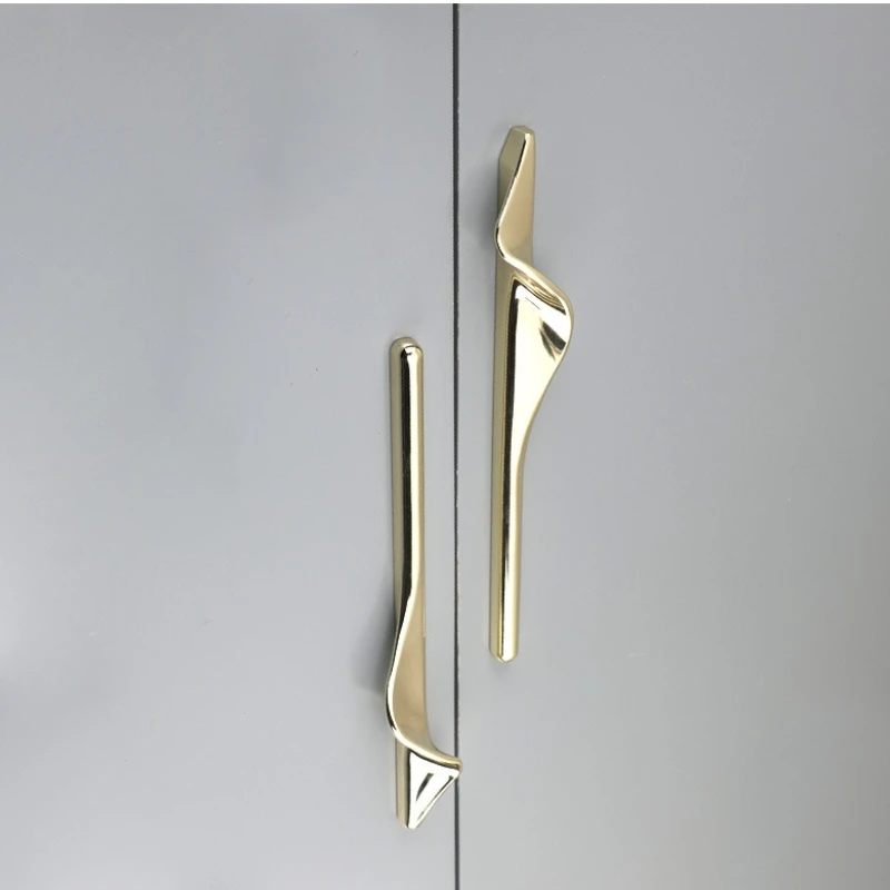 مقابض أبواب خزانة ملابس فنية على شكل حرف S، درج خزانة فاخر خفيف يسحب مقبض خزانة المطبخ البسيط، أجهزة الأثاث