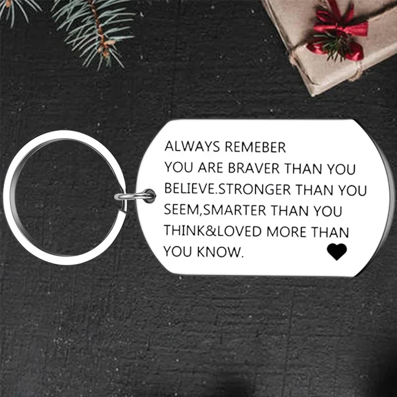 

Cute Always Remember You are Braver Keychain Pendant Inspirational Friends Gifts Key Chains