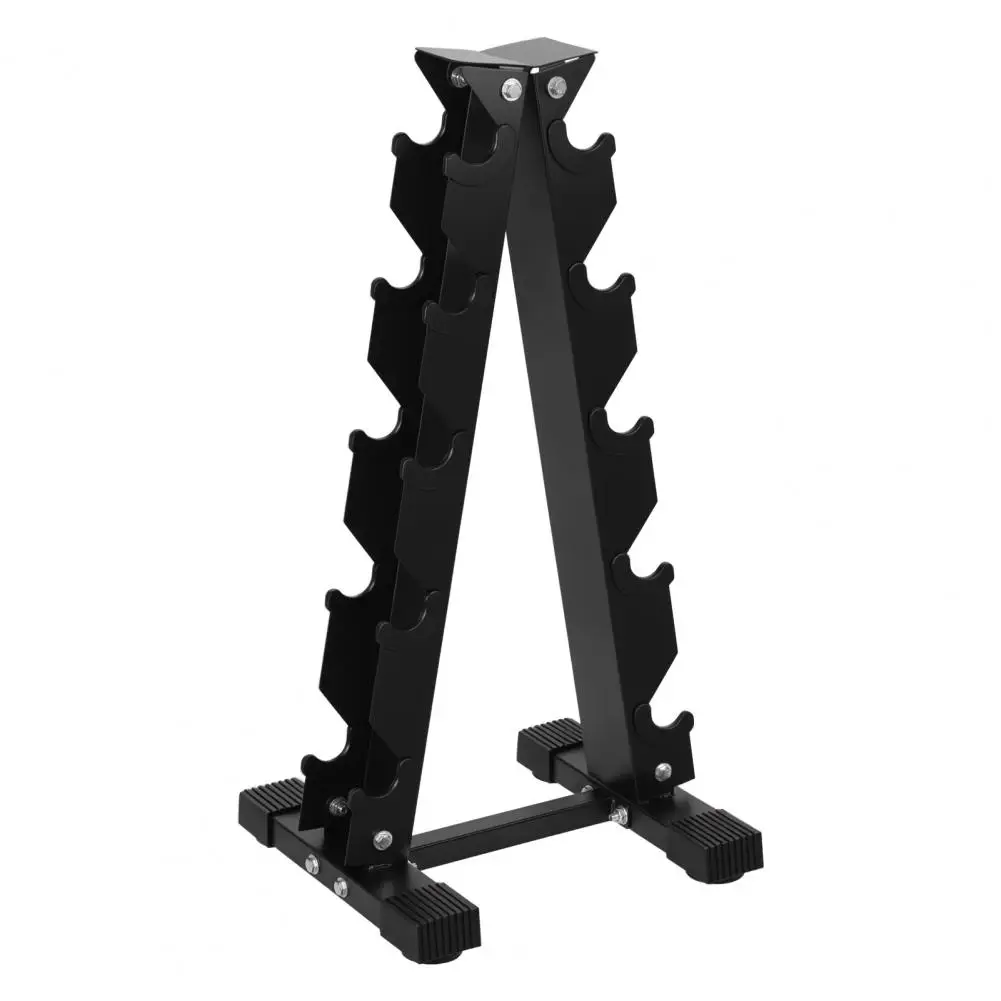 

5-Tier Dumbbell Rack - Compact A-Frame Weight Tree Storage for Home Gym, Barbell and Dumbbell Organizer