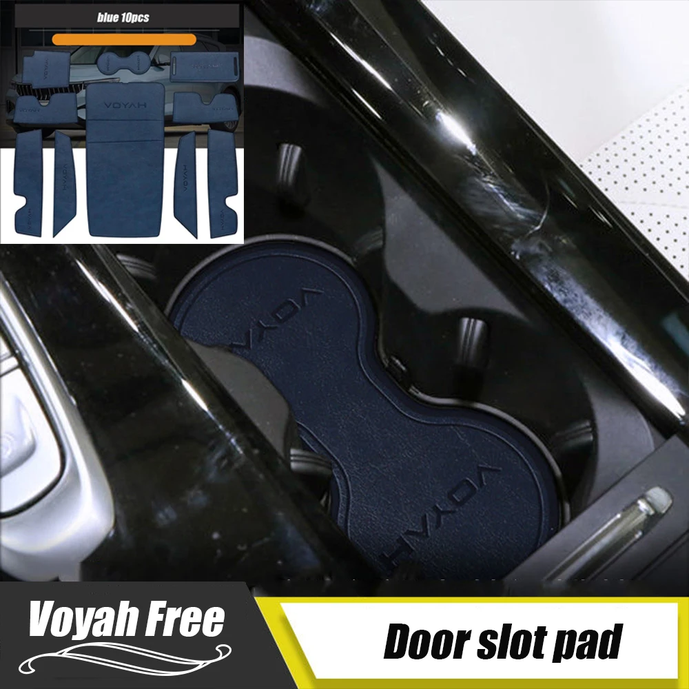 

For Dongfeng Voyah Free 2021 2022 2023 Leather Car Door Gate Slot Pad Water Coaster Storage Box Non-slip Mat Protect Cover trim