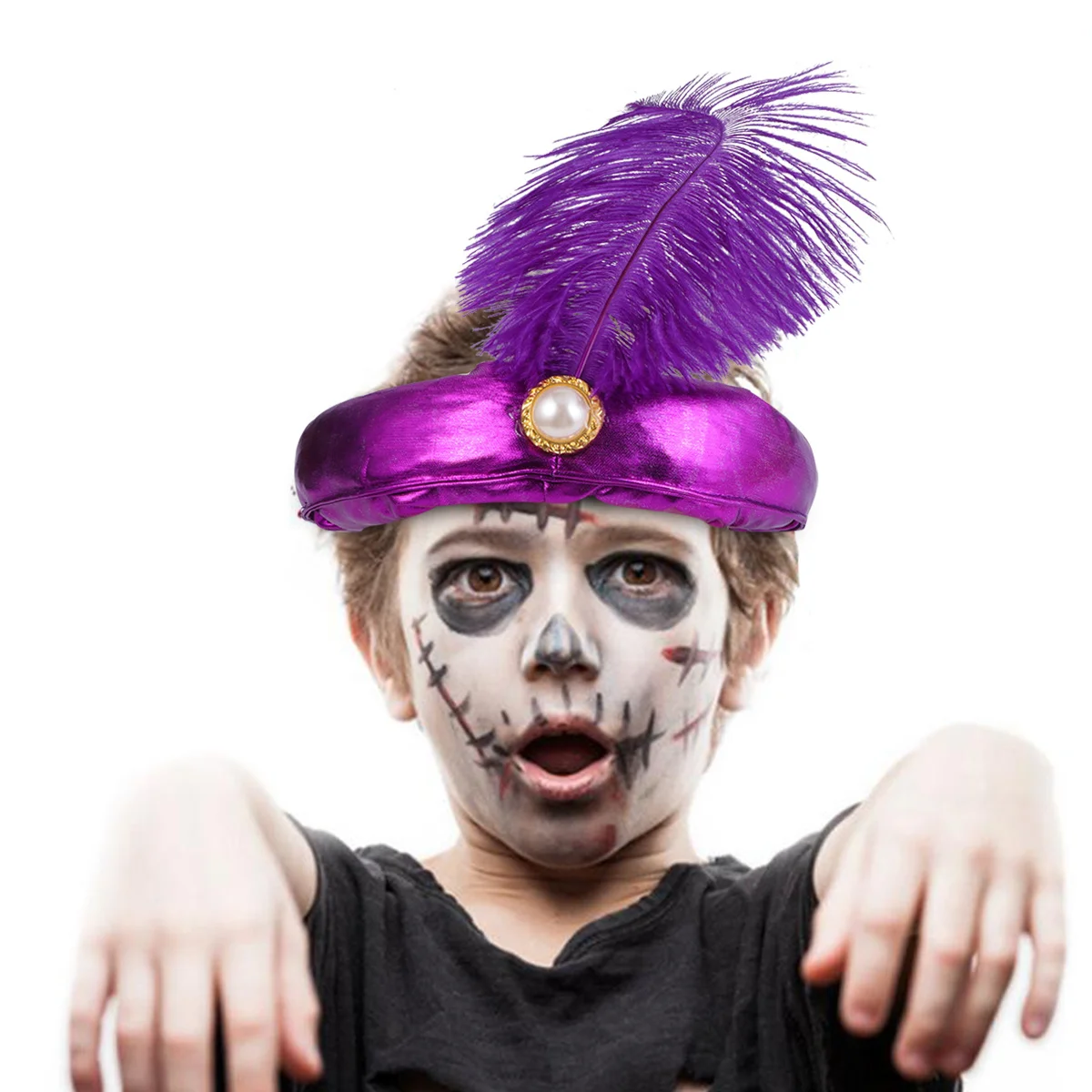 Prinzenhut, indische Könige, Hut für Jungen, lila, Halloween-Kostümzubehör, langlebig, angenehm zu berühren