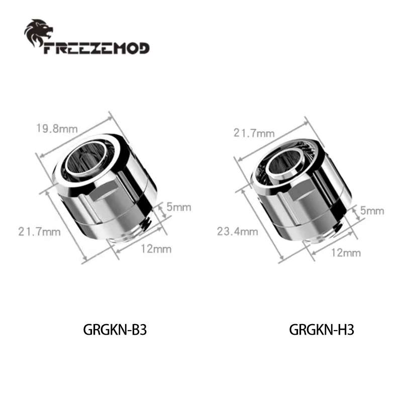 FREEZEMOD Water Cooling Brass Accessories Smooth 9.5*12.7mm /10*16mm PVC Soft Tube Fitting Inner Hexagonal Fixed / GRGKN-H3