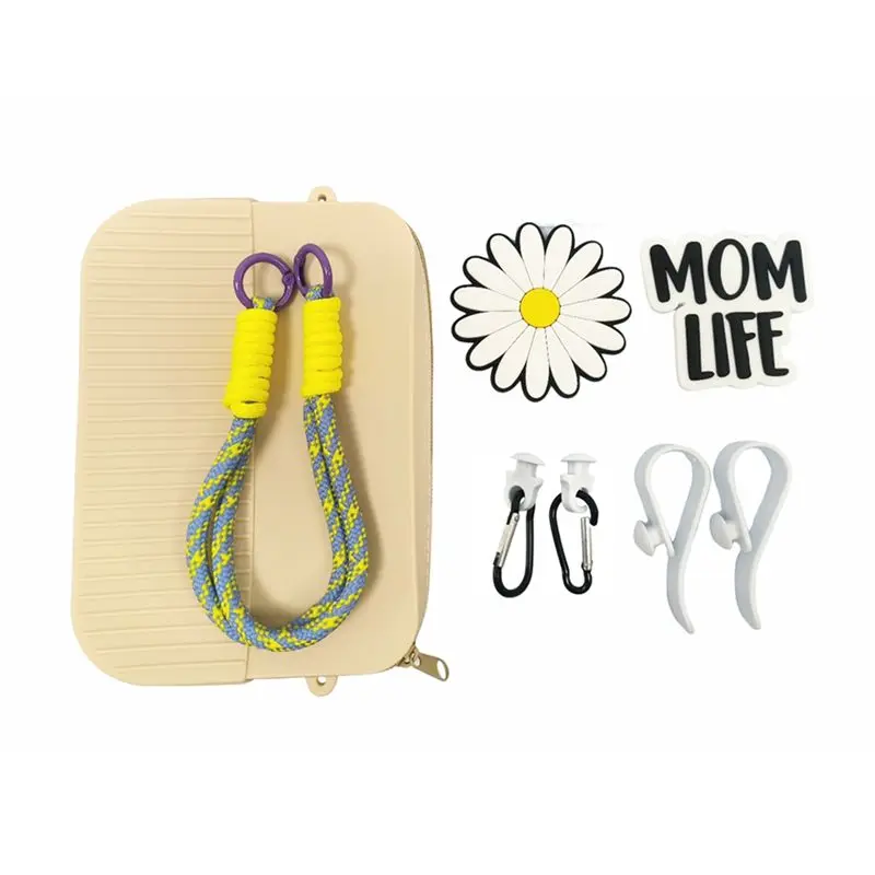 

SYW-Phone Holder For Bogg Bag, Silica Cell Phone Case Holder Accessories For Bogg Bag Phone Holder Easy Install Apricot