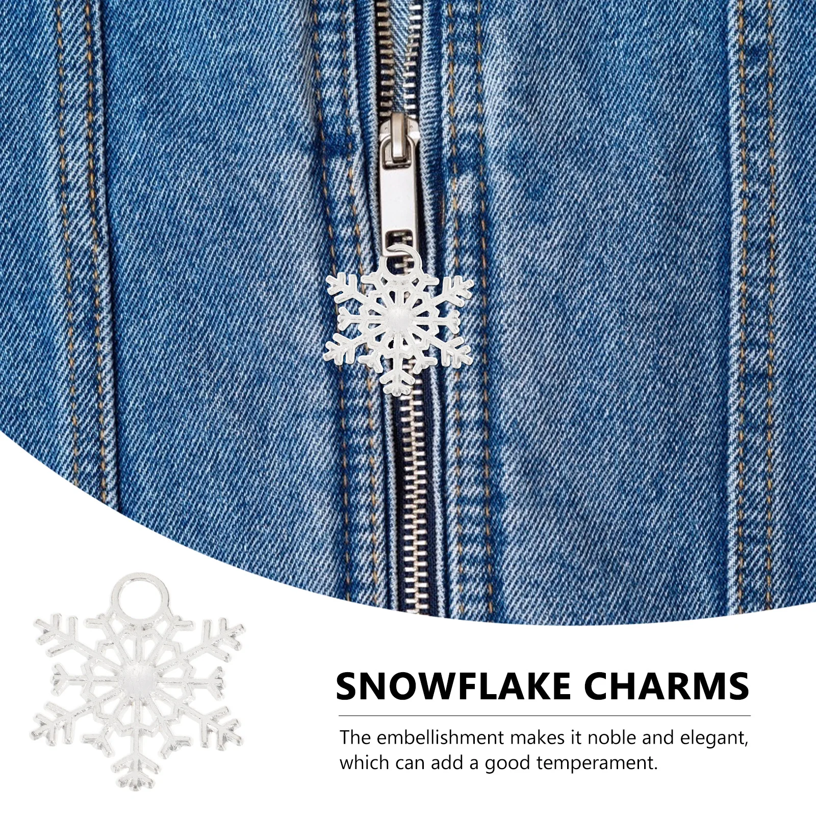 

50Pcs Snowflake Charms DIY Pendant Jewelry Making Christmas Craft Findings for Bracelets Necklaces Keychains Accessories