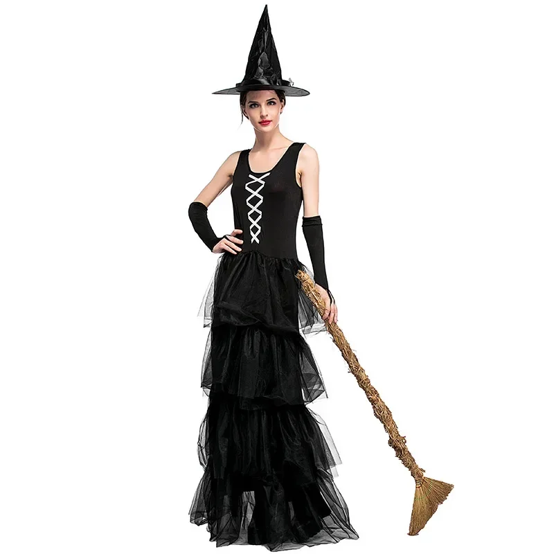 Costume d'Halloween de Sorcière Sexy Noir pour Femme Adulte, Type d'Article, Caractères Source, Nom de Marque, Composants de Sexe, Bal