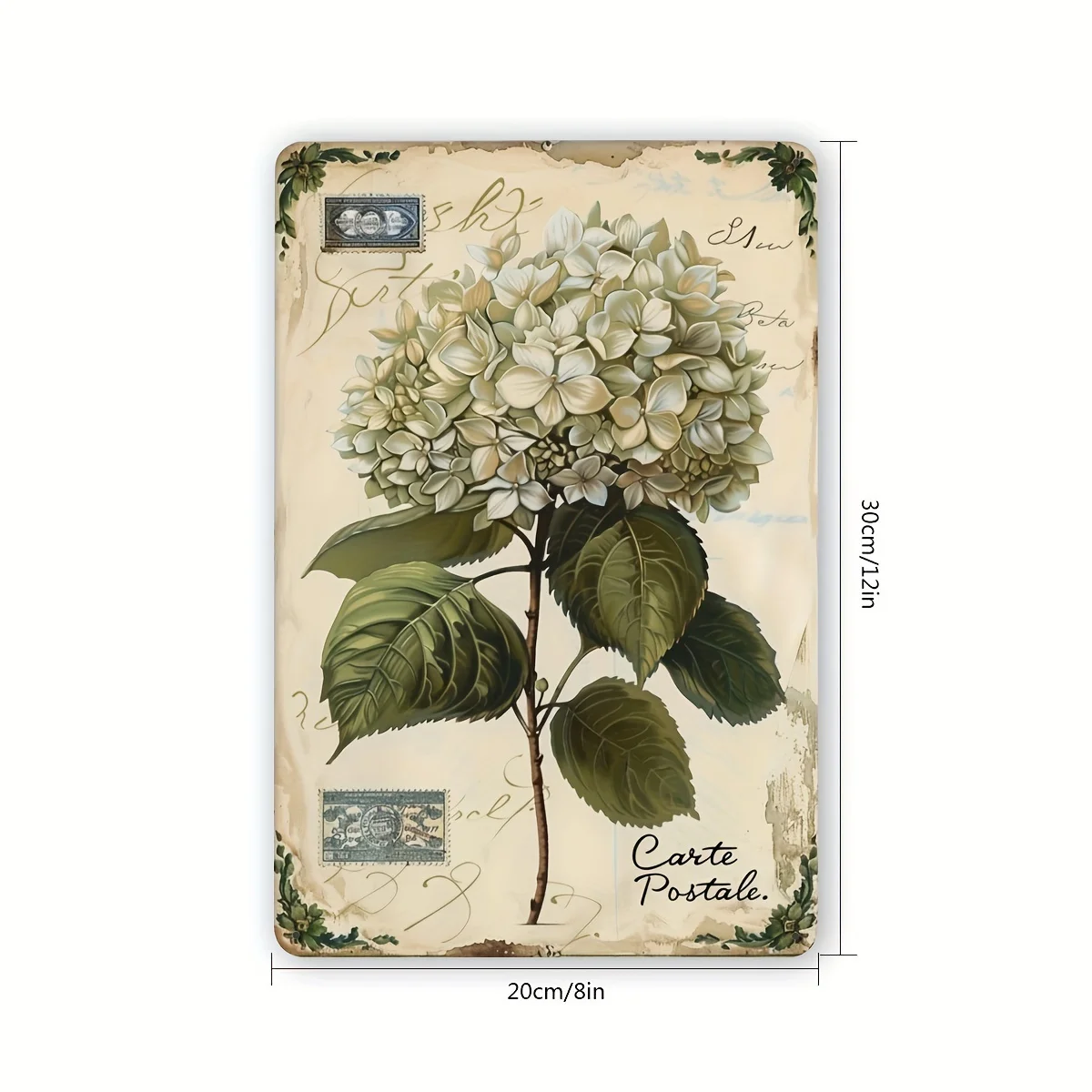 （2D Tin painting）1pc, Hydrangea Vintage Metal  Sign, Hanging Painting, Plaque Decorative Wall Art, Indoor / Outdoor Decor / W