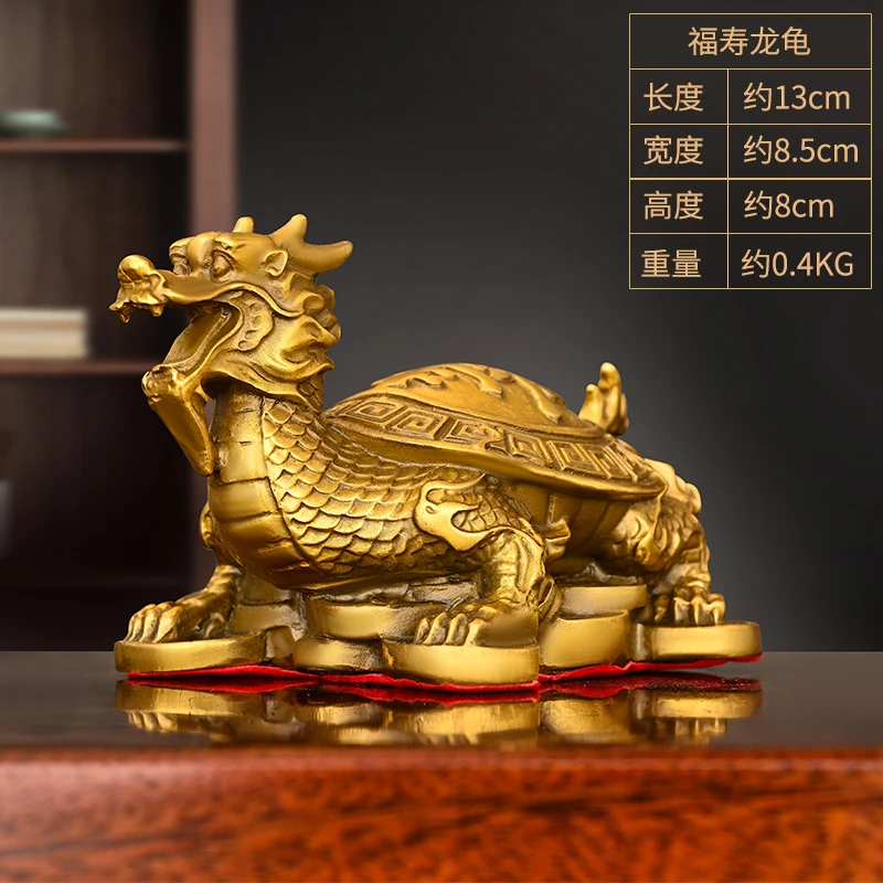 

Copper Lucky Dragon Turtle Decoration Copper Faucet Dragon Long-Lived Turtle Auspicious Dragon Turtle Office Home Living Room De