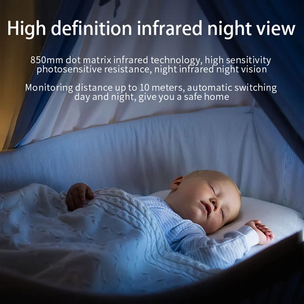 كاميرا مراقبة أمنية لاسلكية ، ذكية تتبع الإنسان AI ، اتجاهين الصوت ، كاميرا اللون الليلي ، واي فاي IP ، 2MP