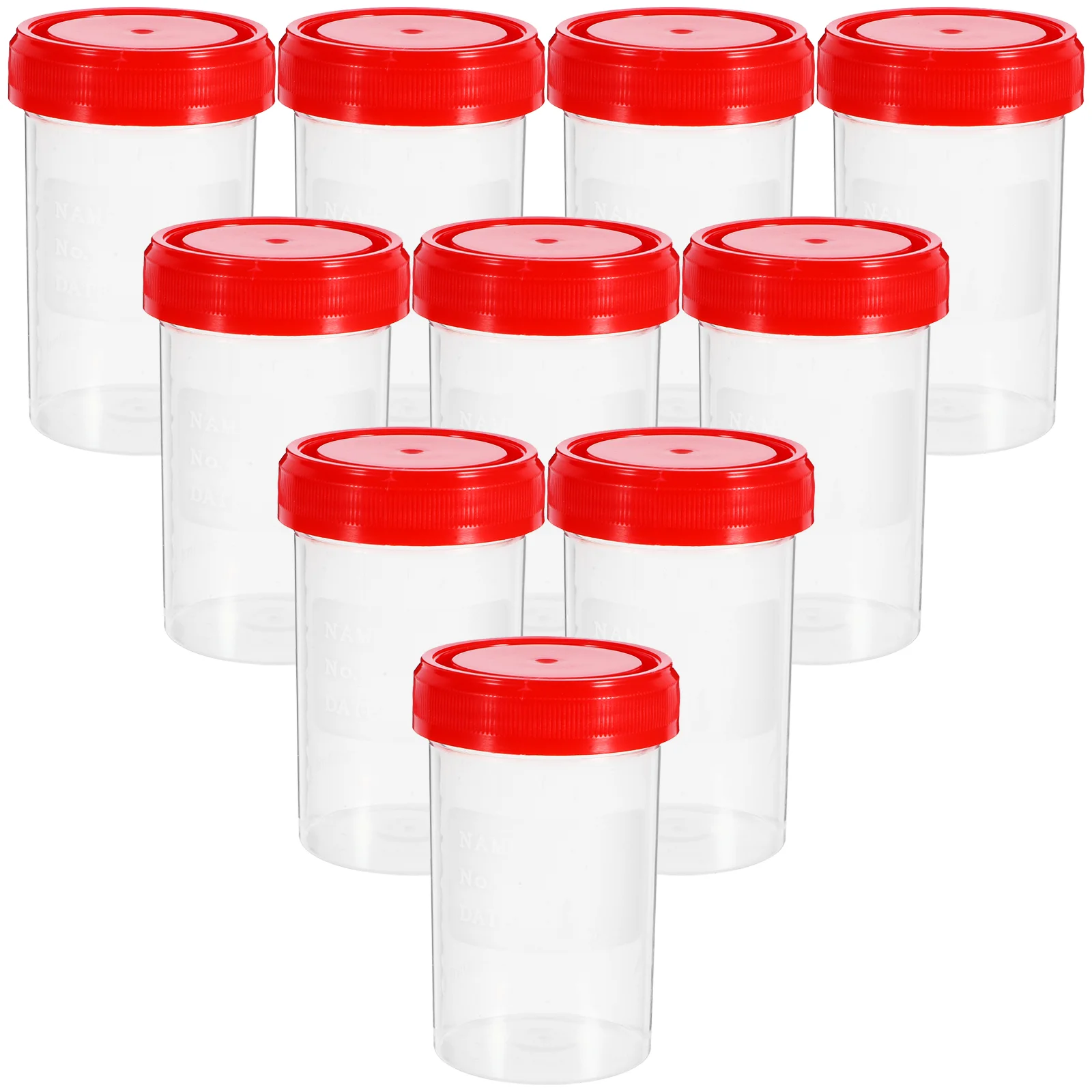 

20Pcs Practical Plastic Specimen Cup Urine Container 60ml EO without Laboratory Medical Use (Random Color)