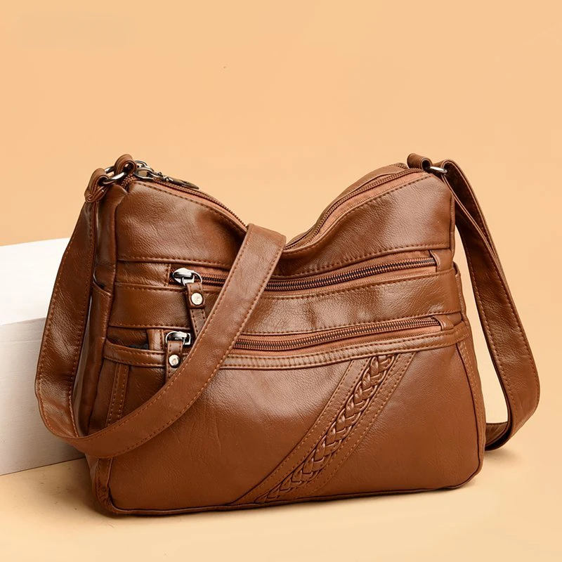 

New Spring Fashion Women's Soft Leather Shoulder Bags Tote Casual Crossbody Bag For Female High Quality Purses and Handbags