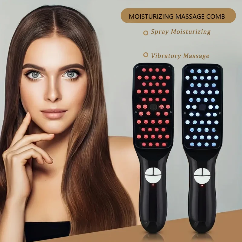 Spray Humidification Electric Massage Comb, Suitable for Female Scalp Massage and Hair Style Color Comb and Massage
