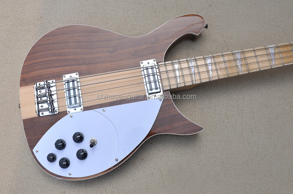 Flyoung High Quality 4 Strings Electric Bass Guitar Walnut Body Musical Instrument Neck Through body