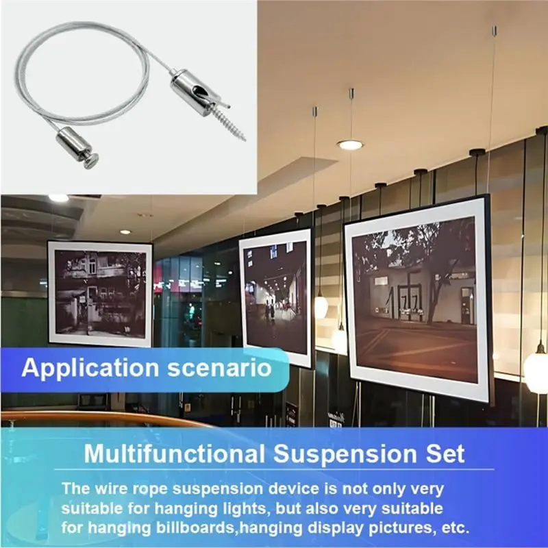Y17A Hexagon Garage Lights 30 Pack Suspension Cables Kit-Steel Hanging Chains 1M/3.28Ft, Hex Honeycomb Light Connectors Included
