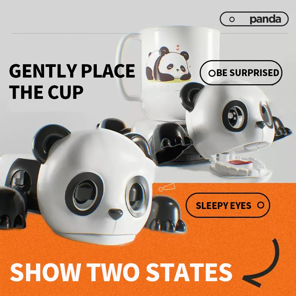 6PCS/3PCS/1PC - New Panda Coaster, Funny Pressing Surprise Eye Gazing Fun Desktop Ornament, Suitable for Home and Office Desktop