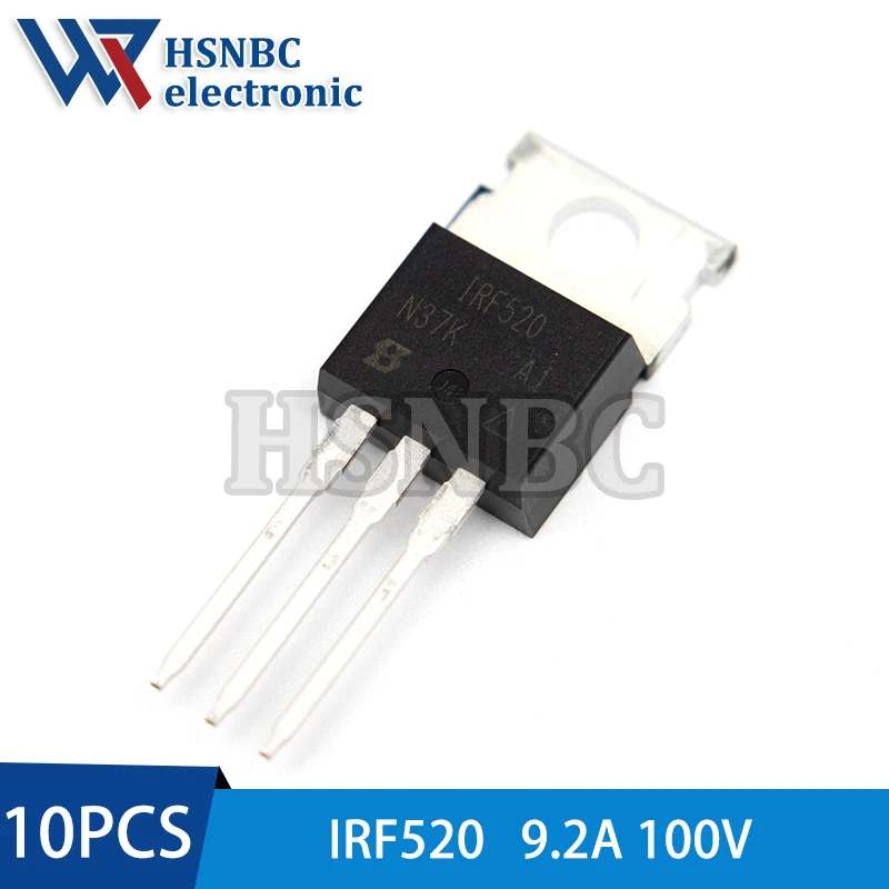 

10Pcs/Lot IRF520 IRF520PBF TO-220 100V 9.2A MOSFET N-channel Power Transistor 100% New Original