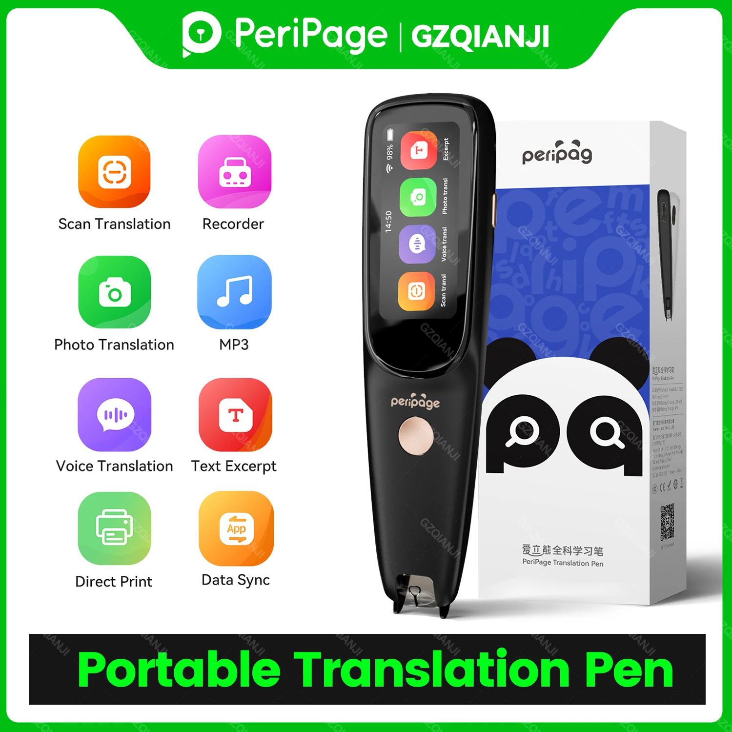 Bluetooth Portable Voice Translation Pen 112 Languages Translation Instant Text Scanning Reading Translator Device For Travel