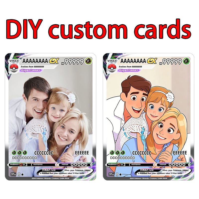 

Custom Card Style Anime Photo Portrait Trading Card Gift for Pet Lovers Cards Gifts for Valentine Wedding Her for Pokemon Cards