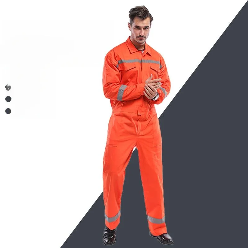 

Мужской светоотражающий утепленный хлопковый рабочий комбинезон с длинными рукавами, комплект для работы, весенне-осенний, для фабрик и мастерских
