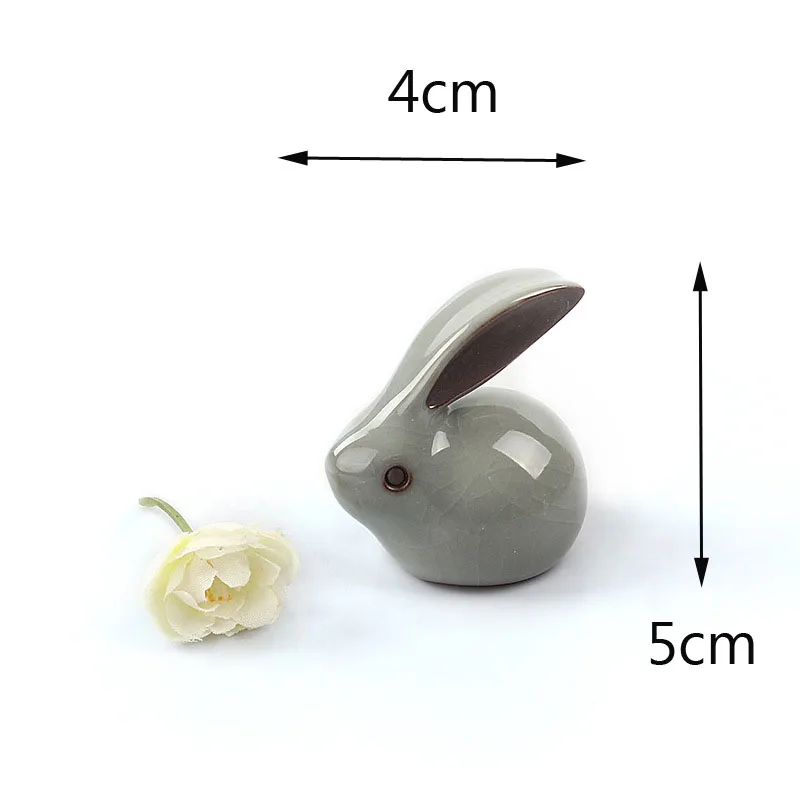 Cool Lovely Gekio Rabbit Home Decor Ornaments Kung Fu Tea Pets Set Boutique Zodiac Ceramic Mini Desk Decoration Figurines