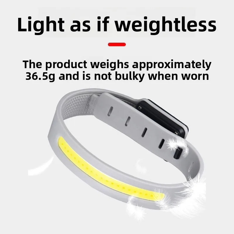 COB Ultra-Light Mini Handheld Flashlight for Night Running Cycling Rechargeable Outdoor Safety Wrist Lamp Backpack Light